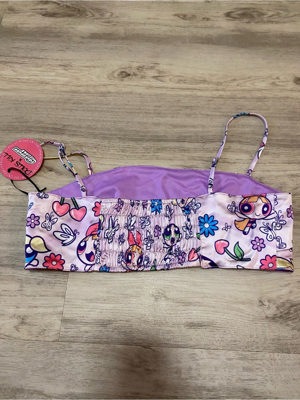 Dolls Kill x The Powerpuff girls Little Angels Satin Crop Top- NWT - Picture 5 of 11